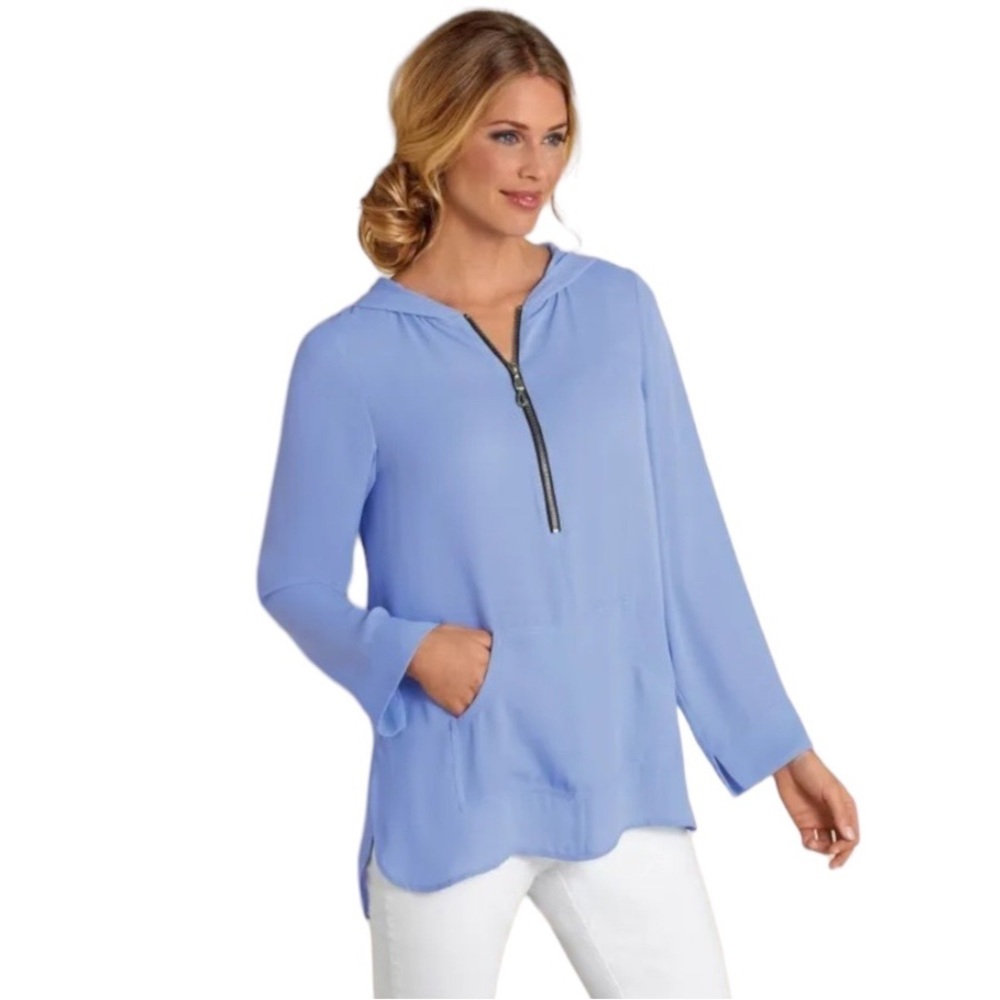 Soft Surroundings Hooded 1/2 Zip Top